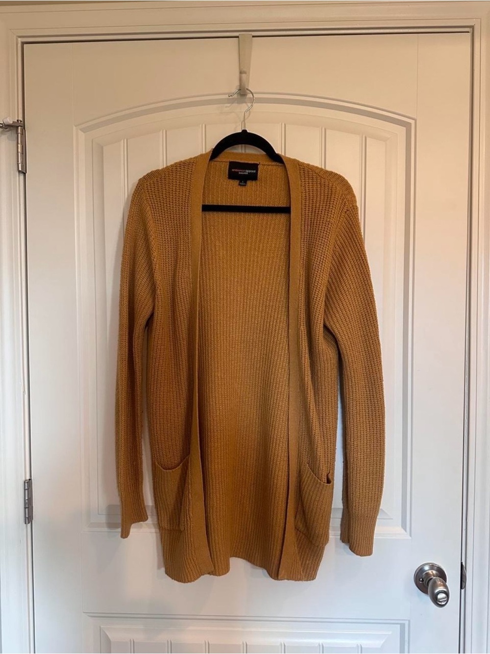 Ambiance Open-Front Mustard Cardigan